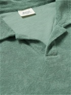 Hartford - Cotton-Terry Polo Shirt - Green
