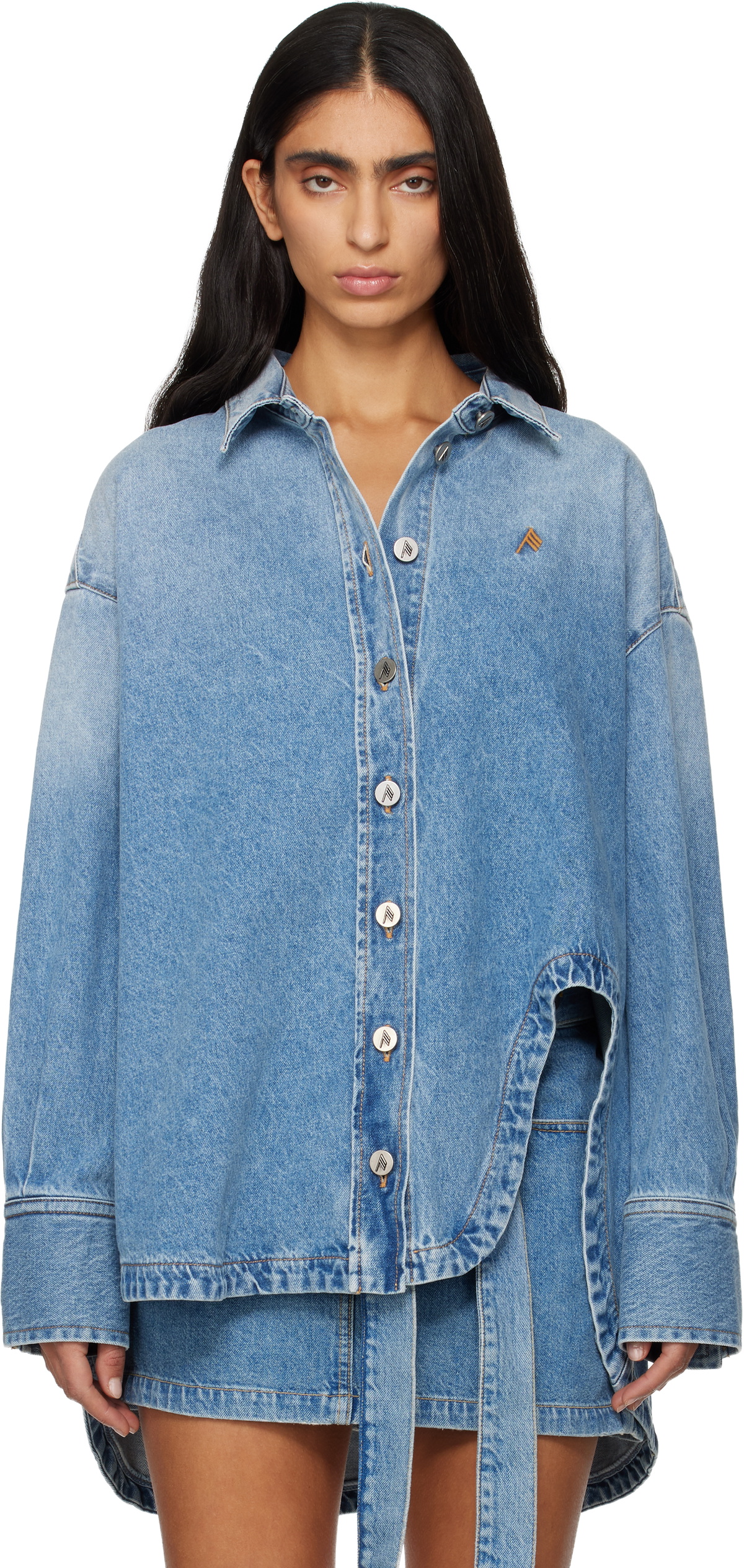 The Attico Blue Diana Denim Shirt