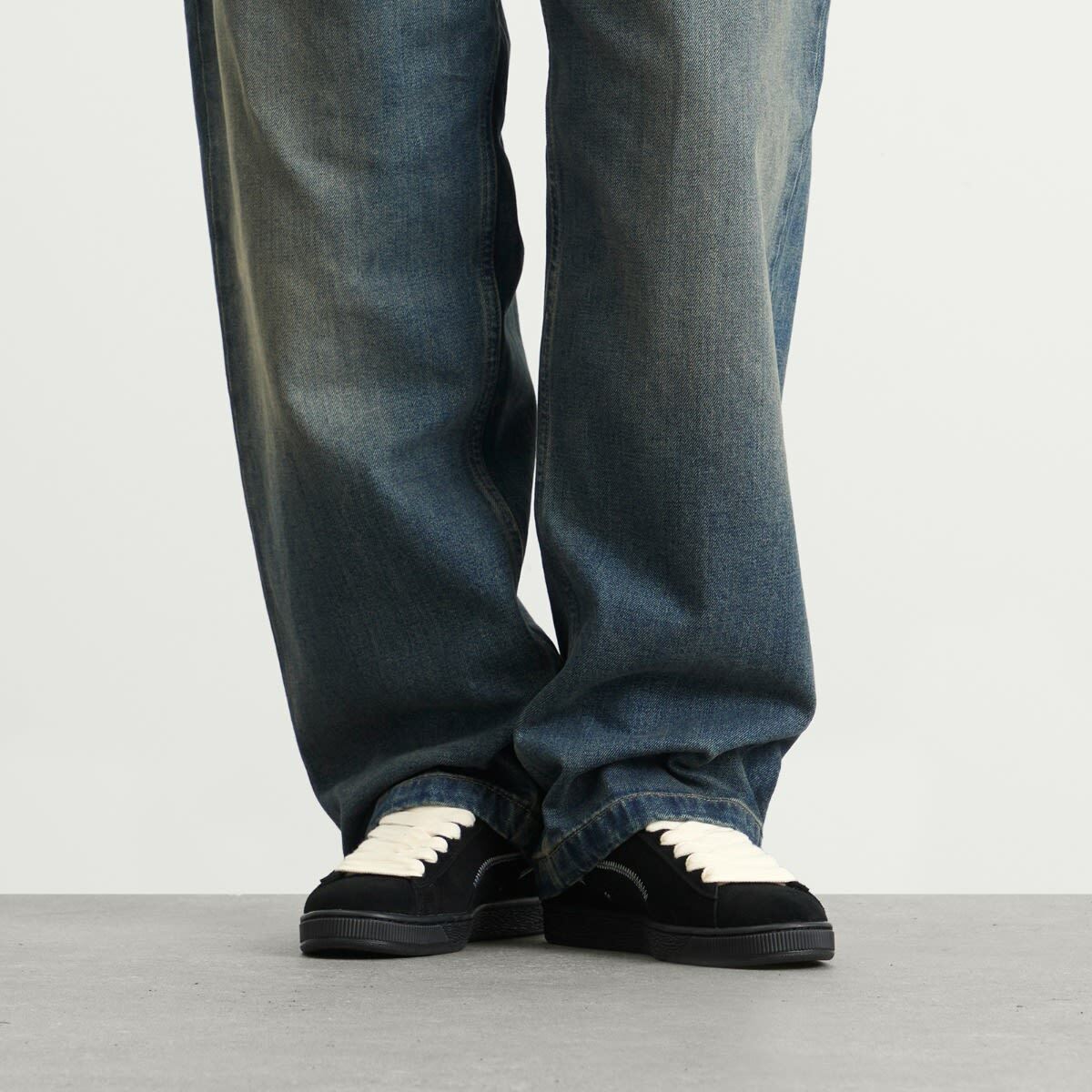 END. x Puma Suede Sneaker in Puma Black/Warm White