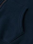 Noah - Logo-Appliquéd Cotton-Jersey Zip-Up Hoodie - Blue