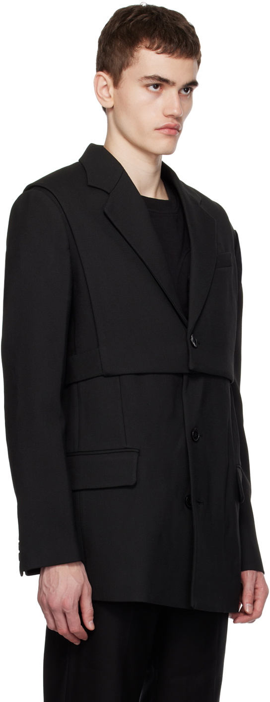 Feng Chen Wang Black 2-In-1 Blazer & Vest Set