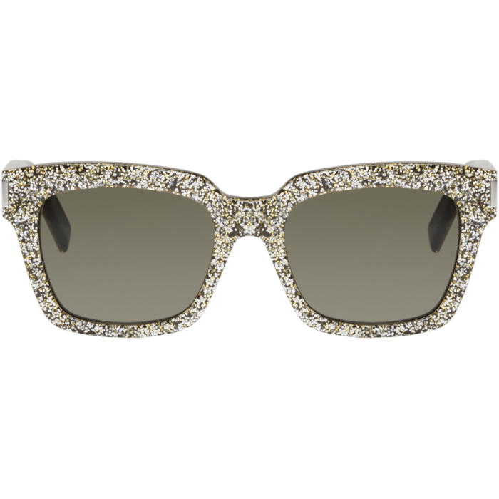 Photo: Saint Laurent Black and Silver Bold 1 Sunglasses 