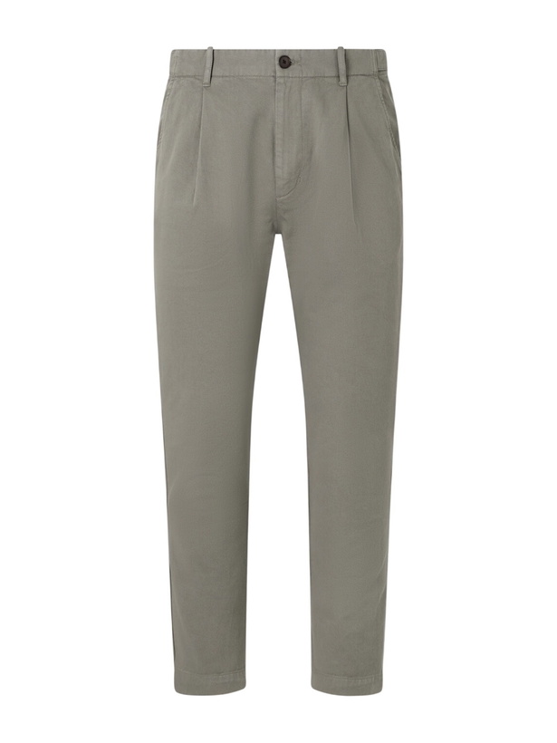 Photo: Mr P. - Daniel Tapered Pleated Cotton-Canvas Trousers - Gray