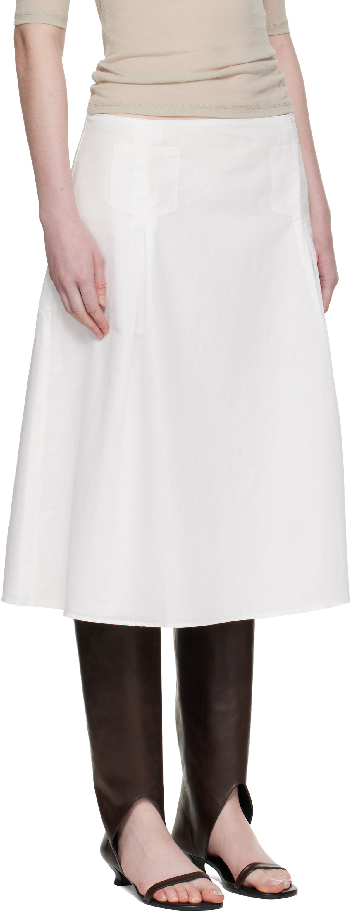 Paloma Wool White Dimi Midi Skirt
