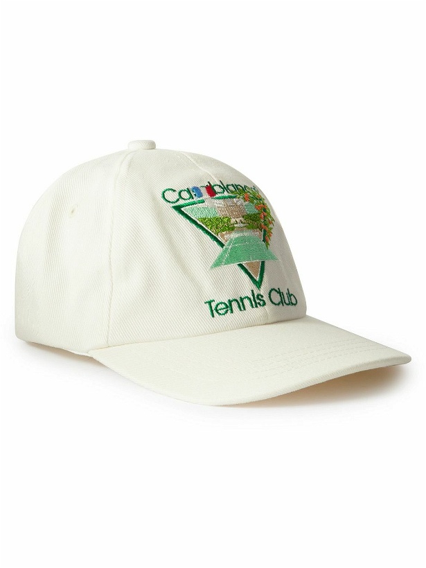 Photo: Casablanca - Tennis Club Logo-Embroidered Cotton-Twill Baseball Cap