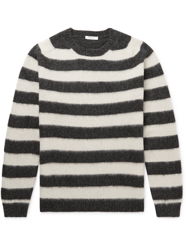Photo: Boglioli - Striped Virgin Wool and Cashmere-Blend Sweater - Gray