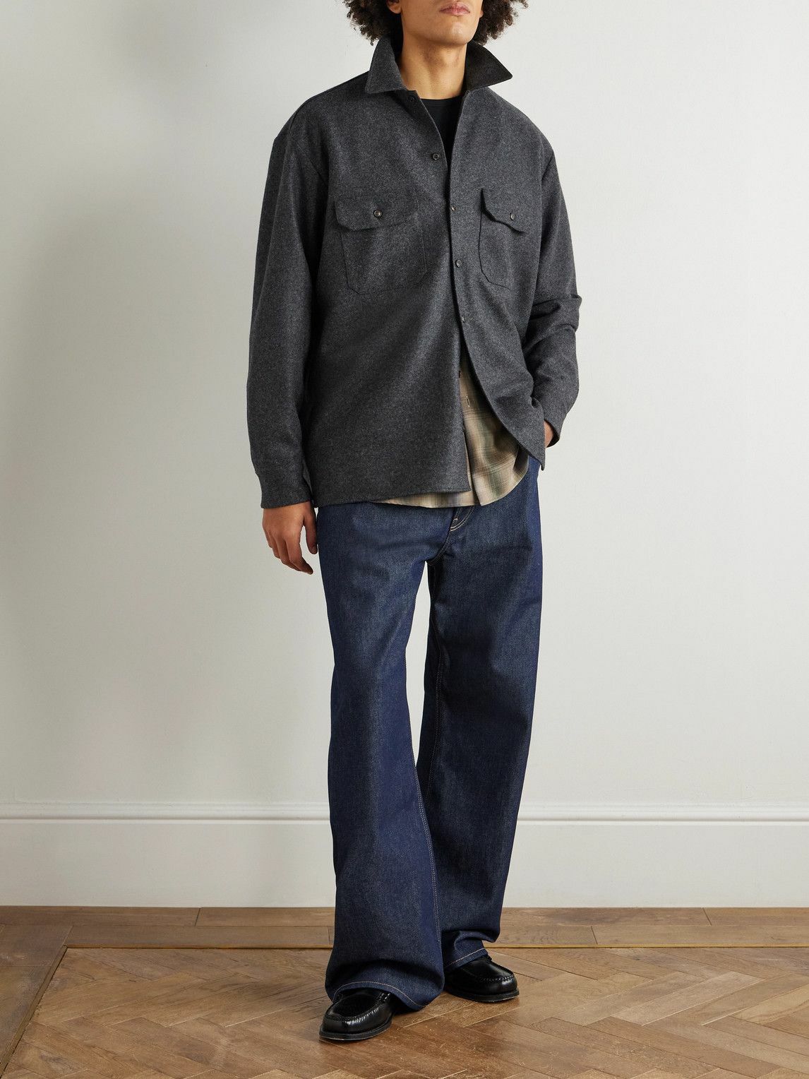Ghiaia Cashmere - Wool Overshirt - Gray