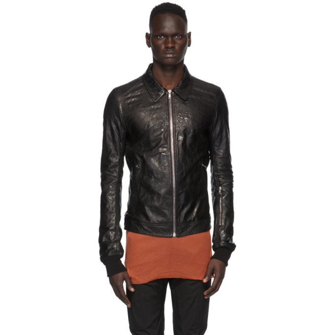 Photo: Rick Owens Black Leather Rotterdam Jacket