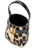 Givenchy Shark Lock Micro Leopard-print Calf Hair Bucket bag - One Size
