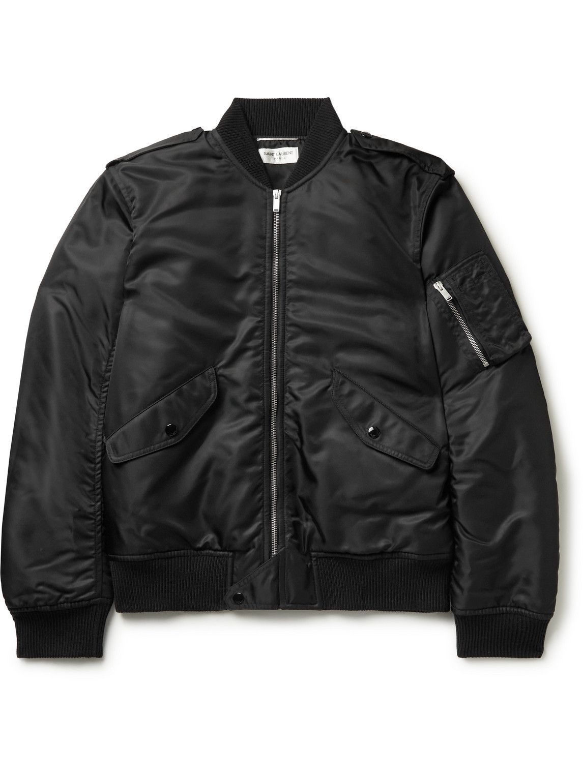 SAINT LAURENT - Slim-Fit Shell Bomber Jacket - Black Saint