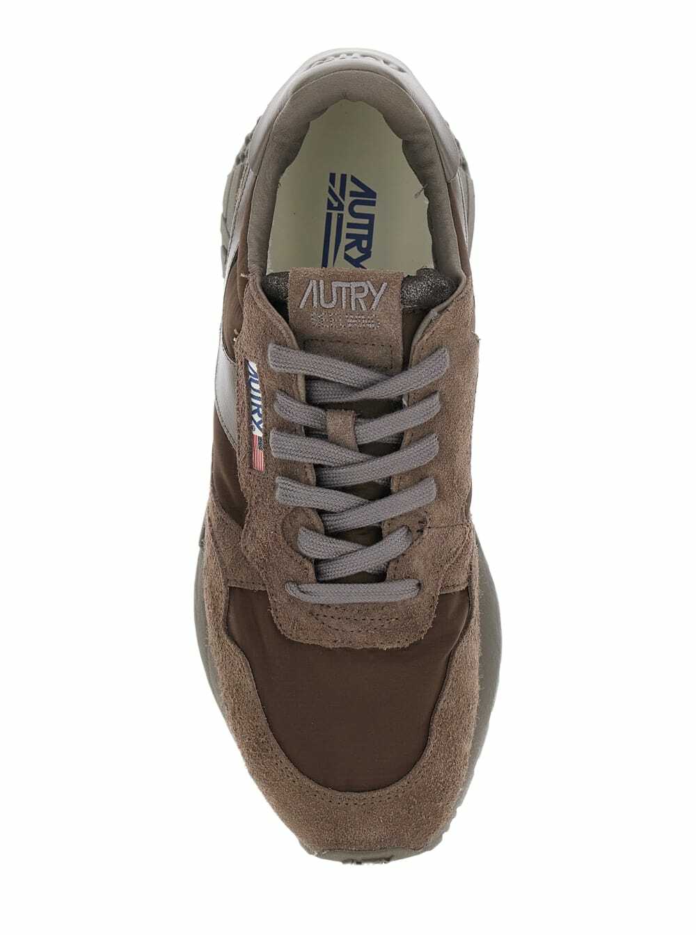 Autry reelwind Brown Low Top Sneakers With Logo Patch Ontongue And Side ...