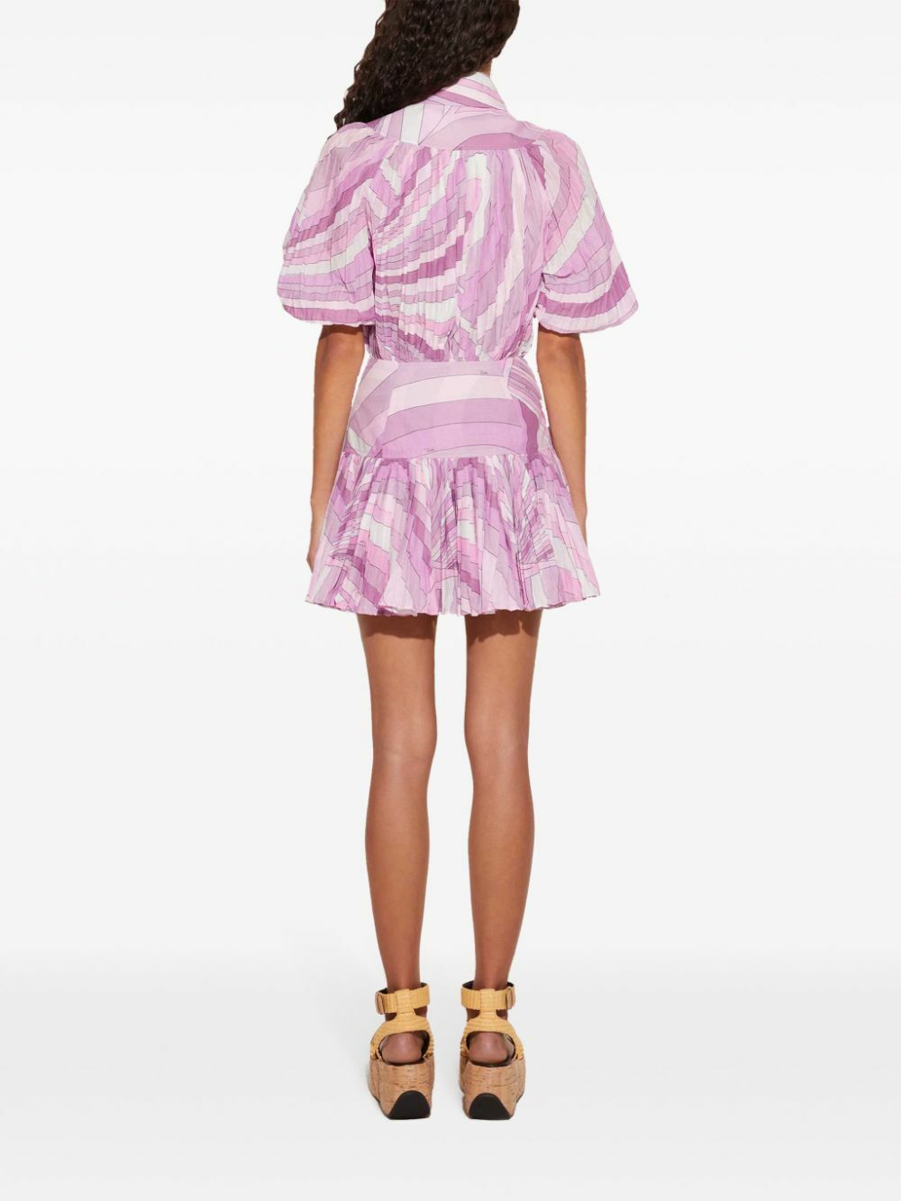 PUCCI Pink Iride-Print Cotton Mini Dress Emilio Pucci