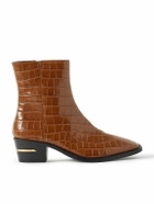 AMIRI - Croc-Effect Leather Chelsea Boots - Brown