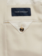 Thom Sweeney - Slim-Fit Double-Breasted Herringbone Cashmere and Silk-Blend Blazer - White