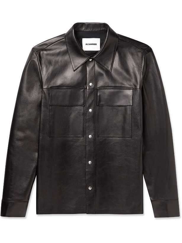 Photo: Jil Sander - Leather Shirt Jacket - Black