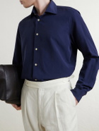 Eleventy - Lyocell, Linen and Cotton-Blend Shirt - Blue