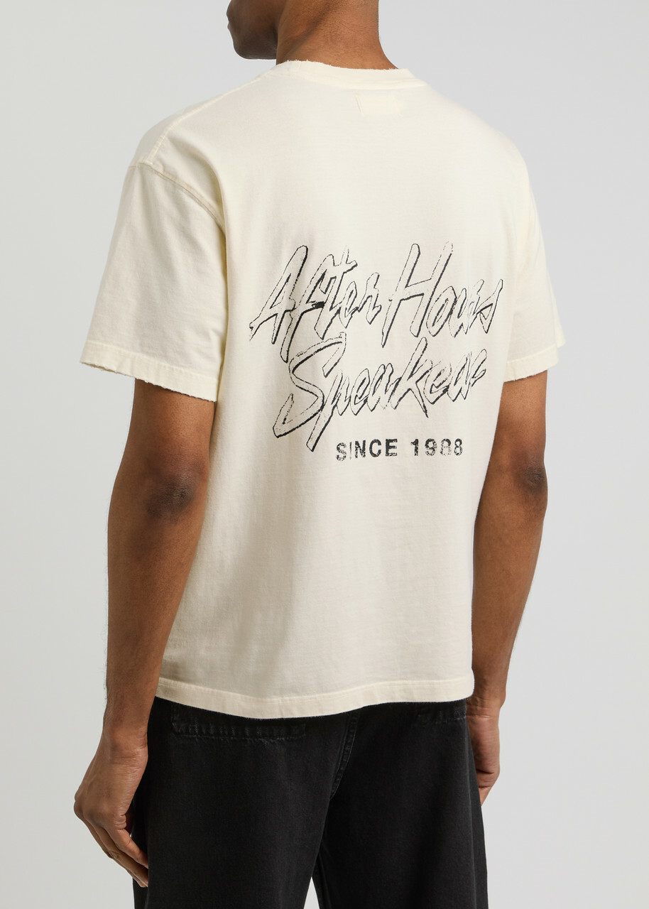 Honor The Gift After Hours Printed Cotton T-shirt Cream