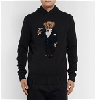 Polo Ralph Lauren - Bear-Intarsia Wool Hoodie - Black