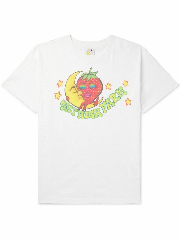 Photo: SKY HIGH FARM - Ally Bo Perennials Logo-Print Upcycled and Organic Cotton-Jersey T-Shirt - White
