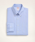 Brooks Brothers Men's Stretch Madison Relaxed-Fit Dress Shirt, Non-Iron Poplin Button-Down Collar Ground Alternating Stripe