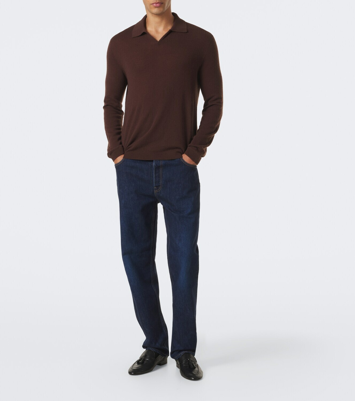The Row Ripley cashmere polo sweater