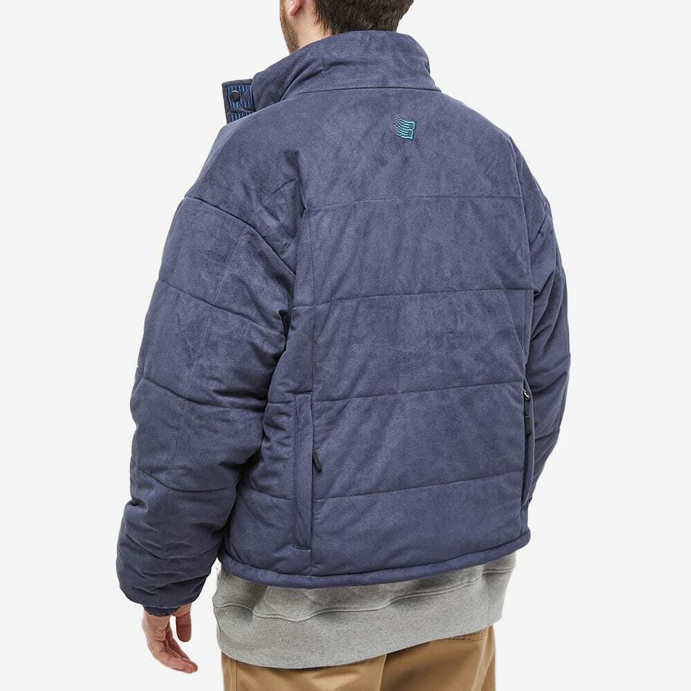 Bronze 56k Men's Faux Suede Puffer Jacket in Navy