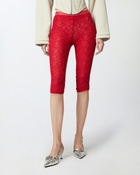 Pinko Knee High Leggings In Stretch Lace Salsa Red
