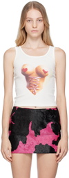 Sinead Gorey White Graphic Tank Top
