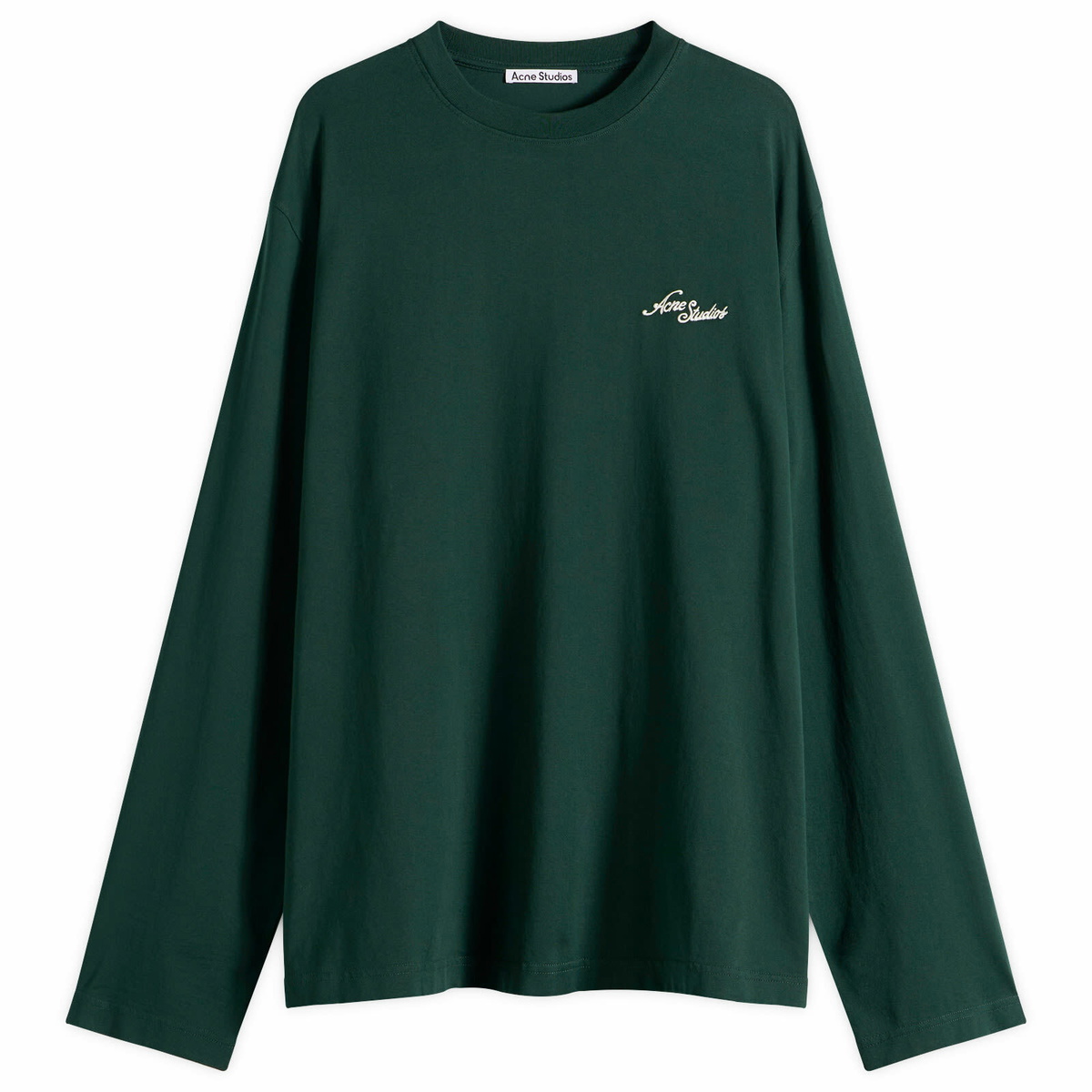 Acne Studios Men's Edden Small Venice Logo Long Sleeve T-Shirt in Dark Green