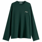 Acne Studios Men's Edden Small Venice Logo Long Sleeve T-Shirt in Dark Green