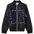 Noma t.d. Men's Hand Embroidery Flight Jacket in Black