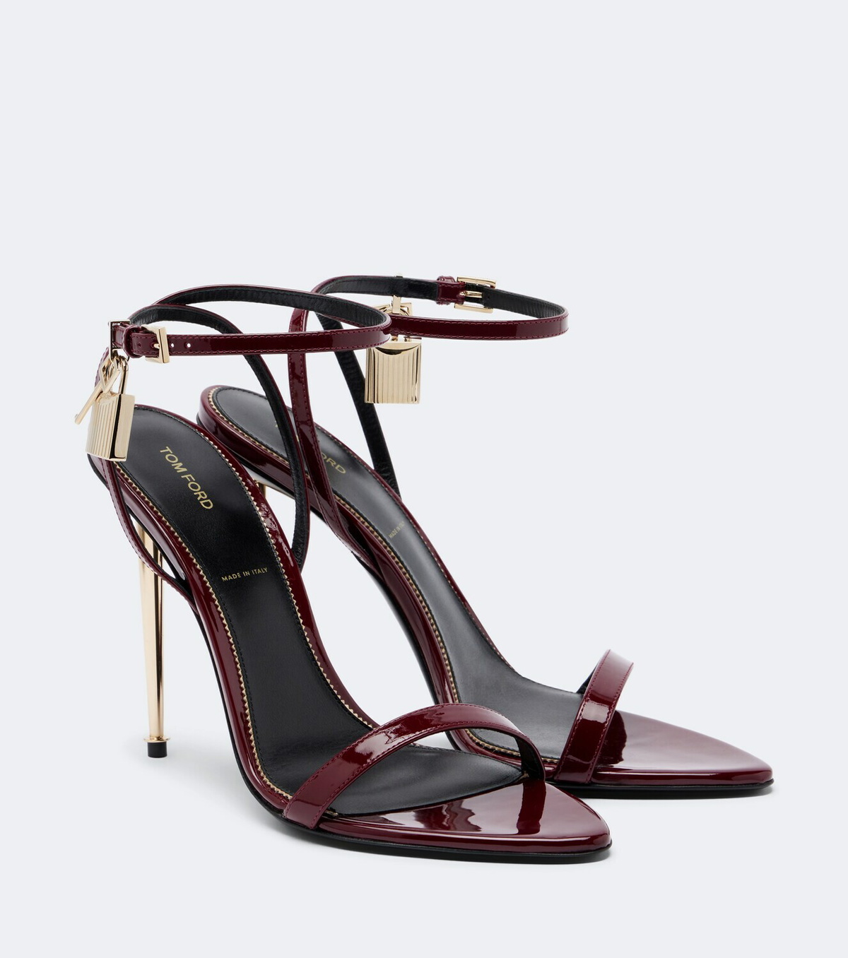 Tom Ford Padlock patent leather sandals