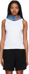 JW Anderson White Denim Collar Tank Top