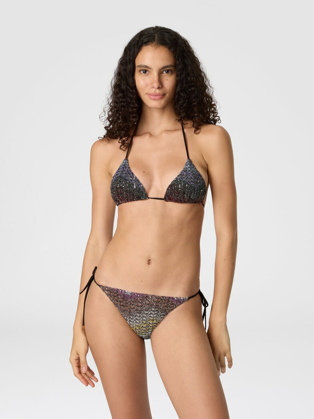Missoni - Mixed Viscose Lamé Bikini with Sequins, Women, Multicoloured