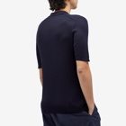 Sunspel Men's Fine Rib Polo Shirt in Navy