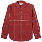 Portuguese Flannel Men's Torso Check Shirt in Bordeaux