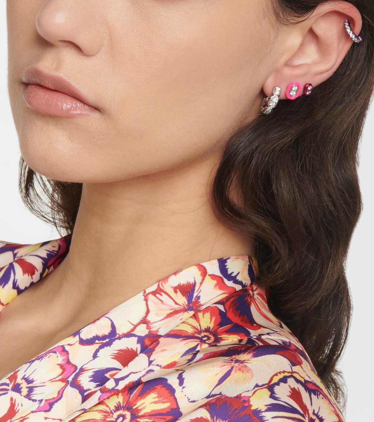 Eéra Roma 18kt white gold single earring with diamonds