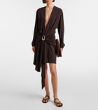 Christopher Esber Stone Pin draped jersey minidress
