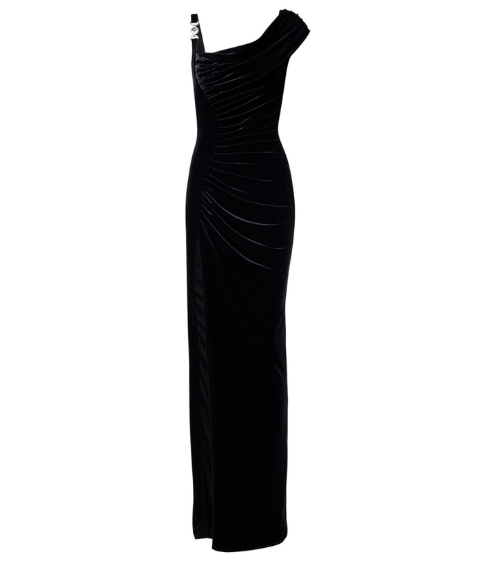 Photo: Versace Asymmetric gathered velvet gown