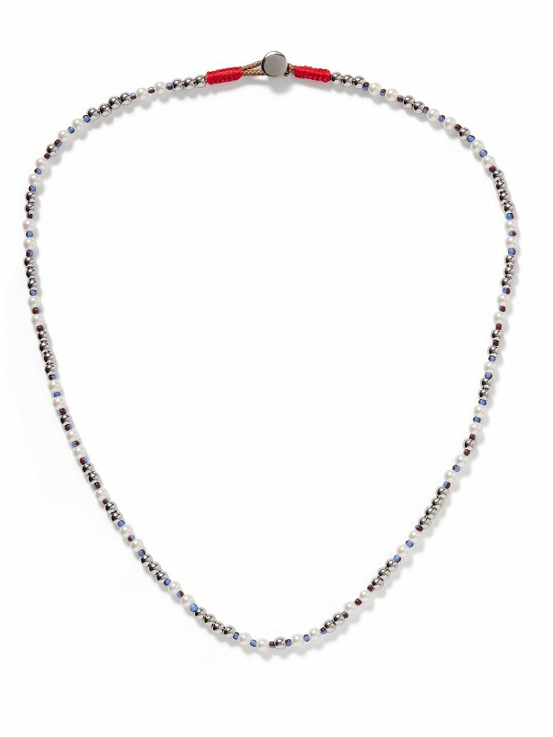 Photo: Roxanne Assoulin - Silver-Tone, Faux Pearl and Enamel Beaded Necklace