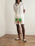 Rhude - Straight-Leg Logo-Print Lyocell-Blend Twill Drawstring Shorts - Neutrals