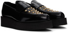 Ernest W. Baker Black & Gold Creeper Studded Loafers