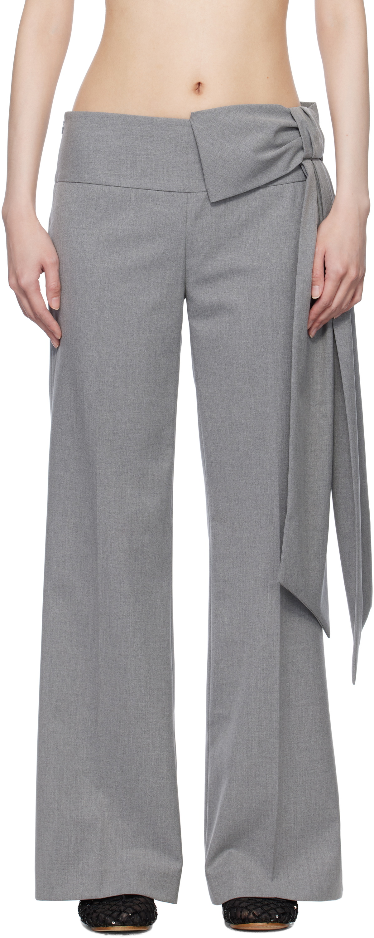 Sandy Liang Gray Suno Trousers