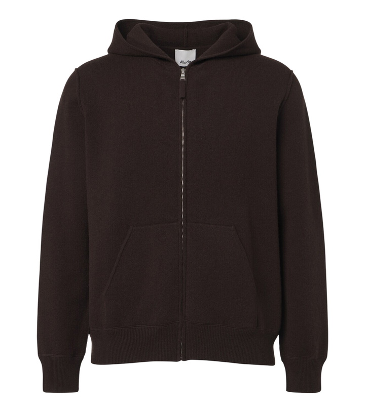 Photo: Allude Knitted wool and cashmere zip-up hoodie
