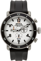 Shinola Silver Runwell Sport Chronograph 'The White Hurricane' 48 mm Watch