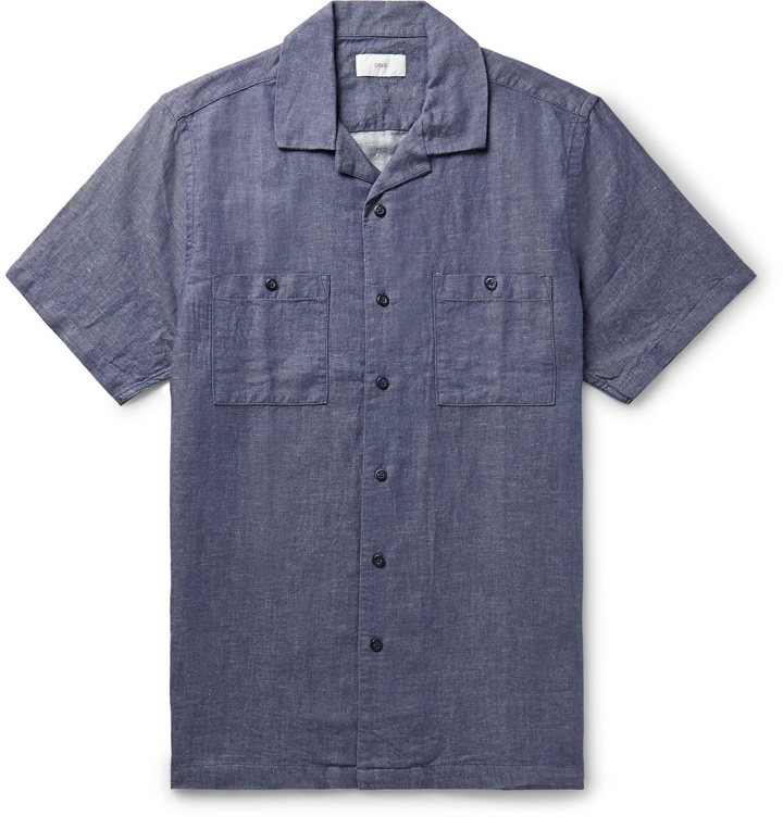 Photo: Onia - Camp-Collar Cotton-Blend Chambray Shirt - Blue