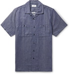 Onia - Camp-Collar Cotton-Blend Chambray Shirt - Blue