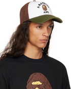 BAPE White & Khaki College Mesh Cap