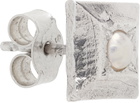 The Ouze Silver Pearl Stud Single Earring