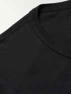 Hemen Biarritz - Harri Slim-Fit Organic Cotton-Jersey Henley Pyjama T-Shirt - Black